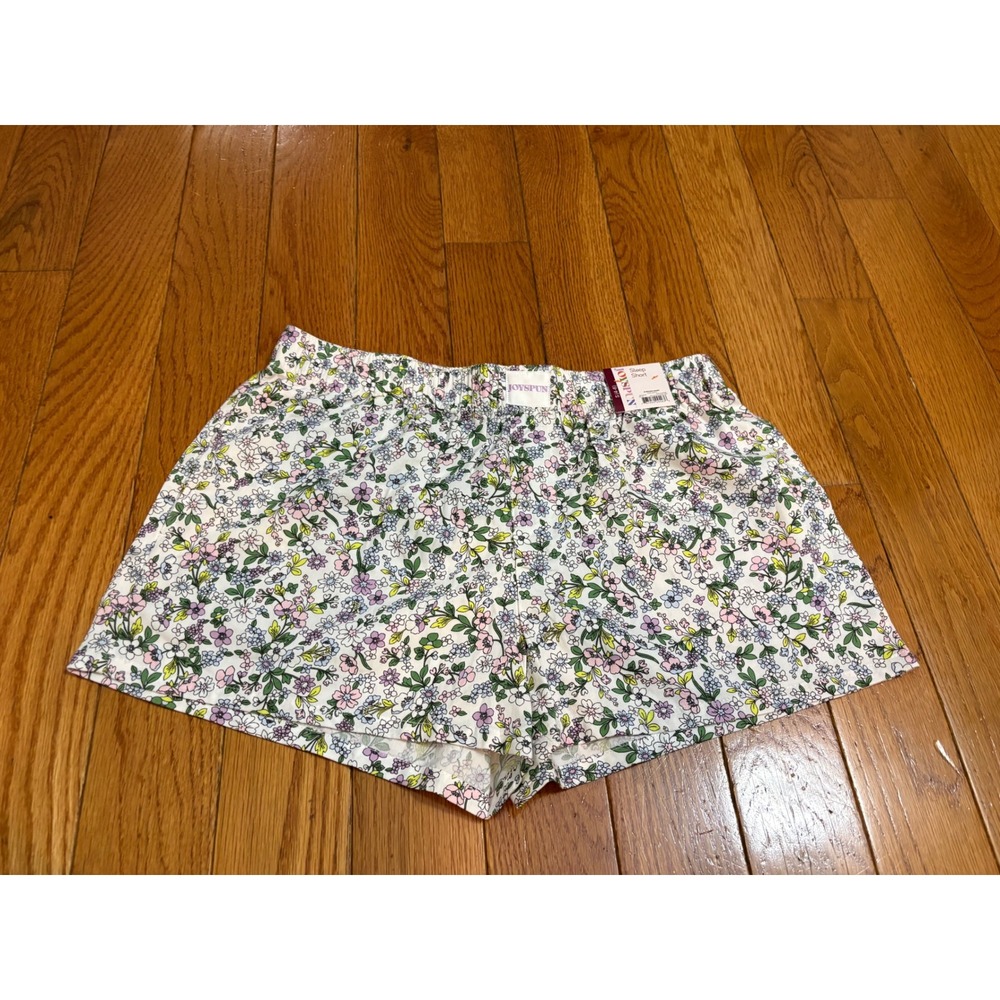 JoySpun Womens Floral Woven Sleep Shorts Vivid White Small 4-6 NWT JS0547695BE